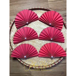 Quạt giấy nhiều màu trang trí, decor