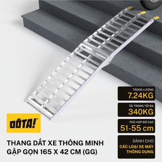 Thang Dắt Xe Máy Thông Minh Gập Gọn DÔTA - cho thềm cao từ 26 đến 75 cm
