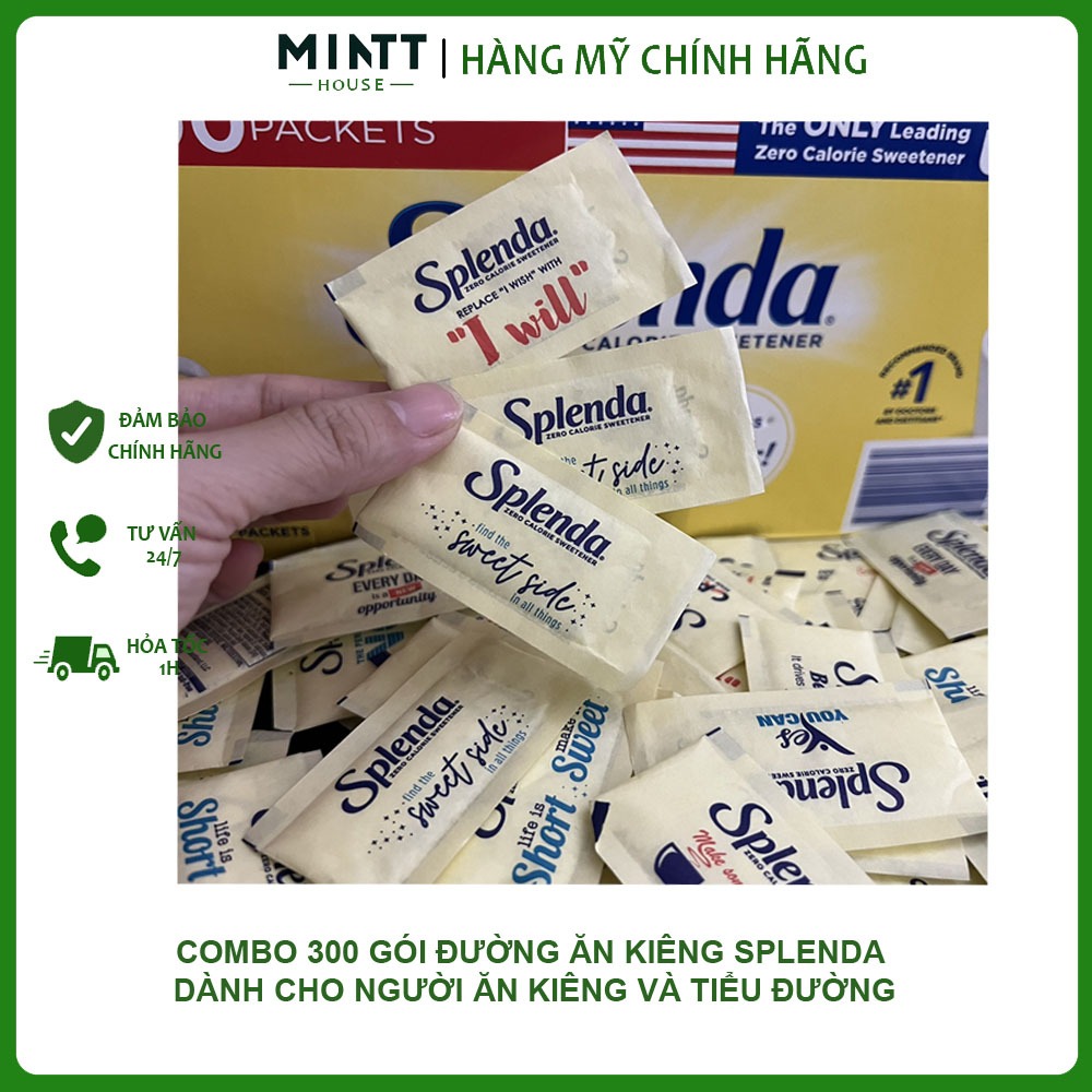 Combo 300 gói đường Splenda dành cho ăn kiêng và tiểu đường xuất xứ Mỹ