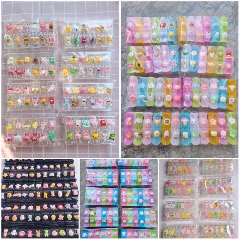 Set  6 - 12 Kẹp Càng Cua 3 Răng và 5 răng đính charm kẹp tóc cho nữ phối đủ màu không trùng