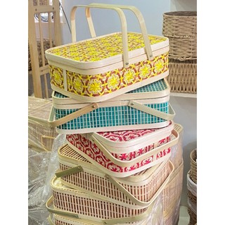 Giỏ quà tặng cao cấp, giỏ picnic,quà 8/3 cho nữ, giỏ chụp hình dã ngoại,hộp đựng quà tết, làn tre đựng trái cây, noel