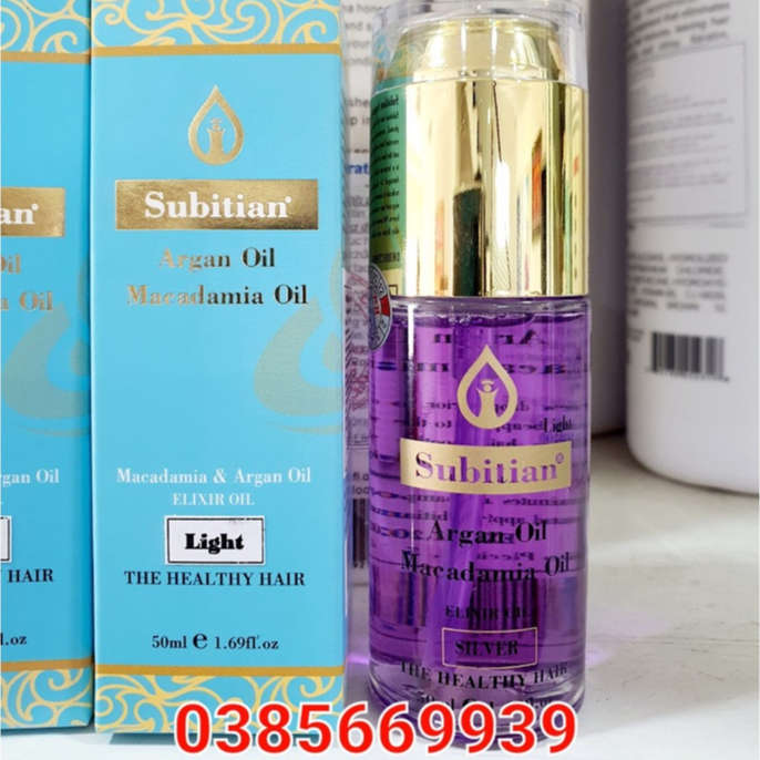 TINH DẦU SUBITIAN LIGHT (Màu tím) CHO TÓC NHUỘM SÁNG HIGHLIGHT, BẠCH KIM. 50ML