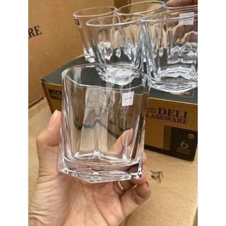 Bộ 6 ly thủy tinh deli 200ml, cốc thủy tinh