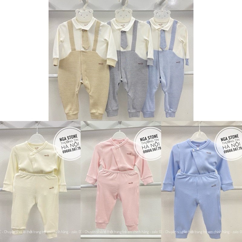 Bộ quần áo sơ sinh thu đông cho bé trai bé gái hãng bons99