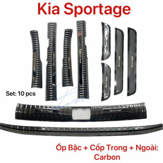 Nẹp bệ bước chân Ốp bậc cửa Chống trầy Cốp Carbon xe Kia Sportage 2022 2023 2024 2025 Phụ kiện