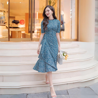 Đầm voan đi làm đi chơi thắt nơ cách điệu ChaChy CC73