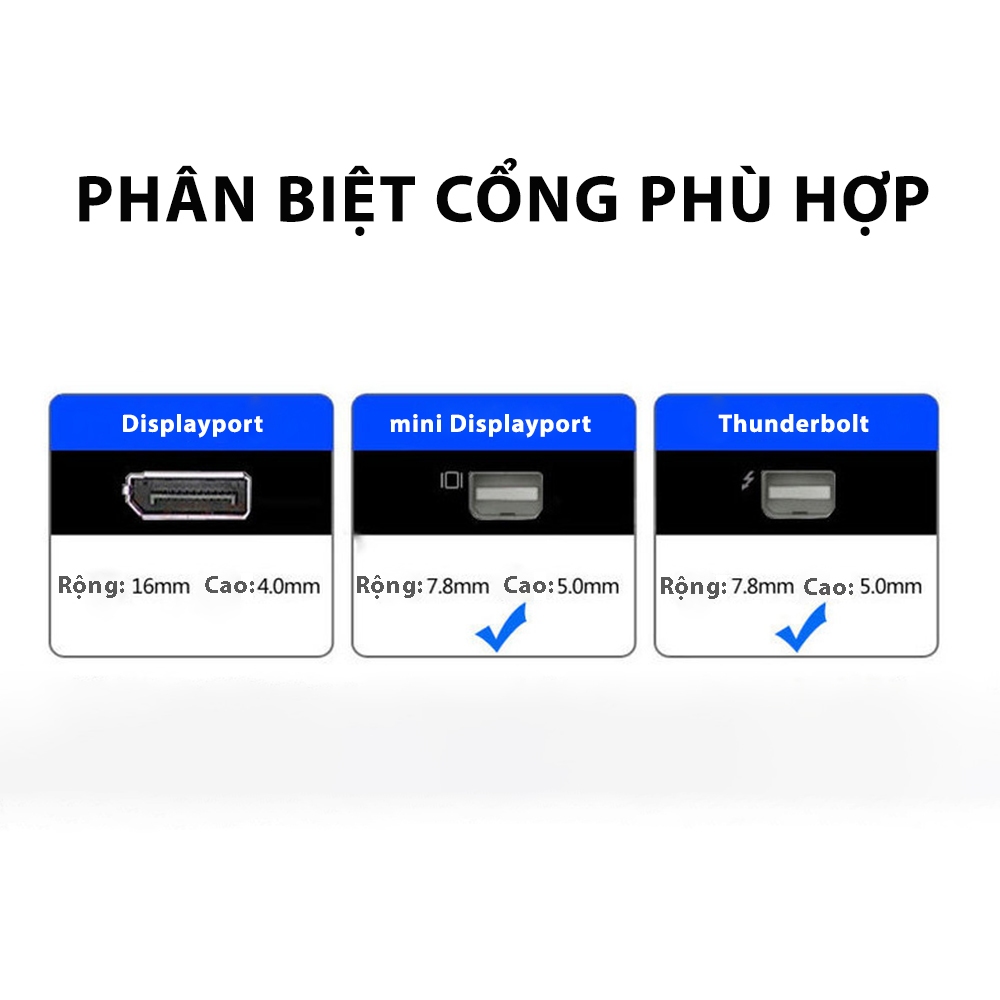 Cáp chuyển đổi tín hiệu Mini Displayport ra HDMI chiều dài 1m8 4K 60hz - Mini DP / thunderbolt  to HDMI