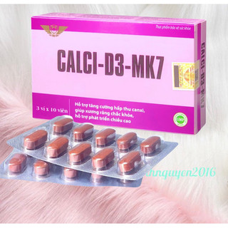 CALCI -D3- MK7  Kingphar  ( Hộp 30 viên )- Tăng Cường Hấp Thụ Canxi , Giúp Xương Chắc Khỏe