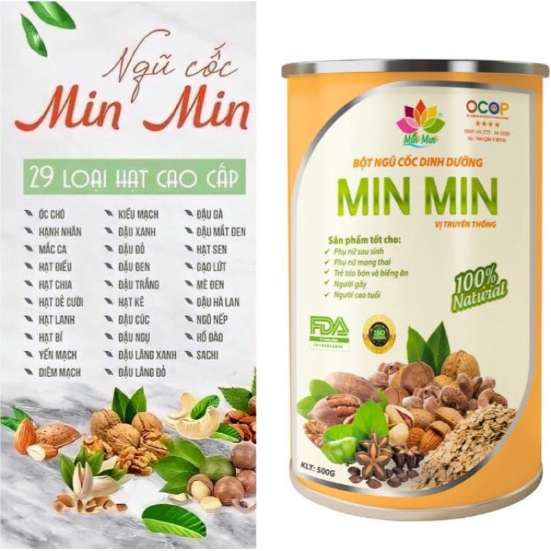 XẢ KHO NGŨ CỐC MIN MIN 29 LOẠI HẠT LON 500Gr