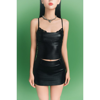 Set Bộ Đồ Nữ Freckles Studios Áo Hai Dây Và Váy Ngắn Da - Lydia Set