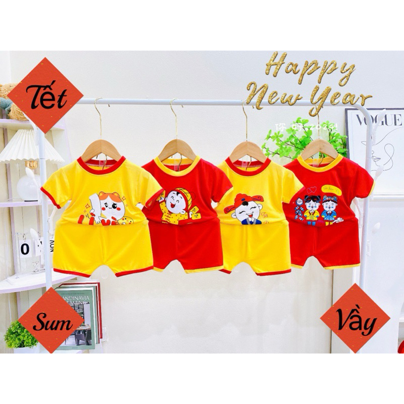 Bộ thun lạnh cho bé trai và bé gái 6-18kg hoạ tiết đepk