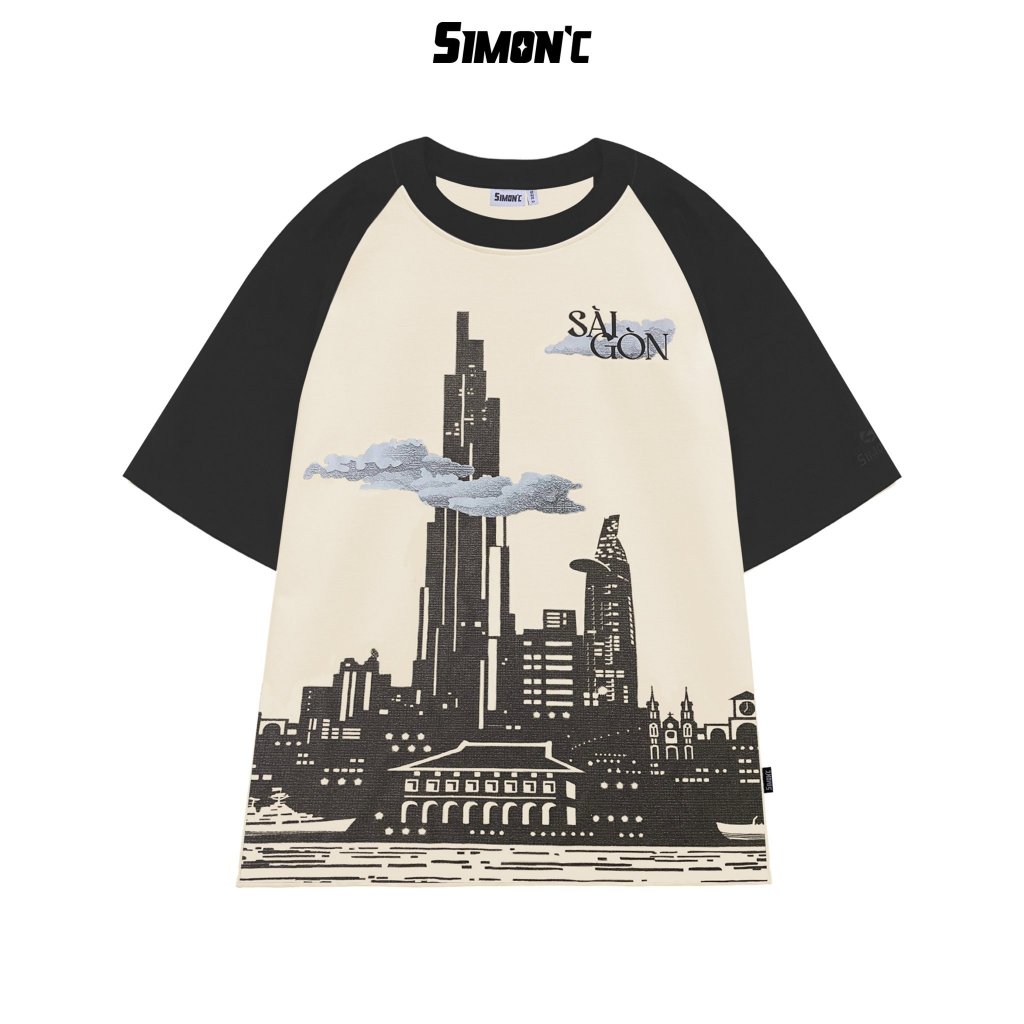 Áo Thun Simon'C Raglan Sài Gòn Tee Cotton Nam Nữ Unisex Tay Lỡ Oversize Local Brand.