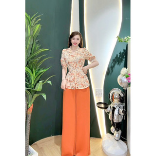 Bộ bà ba cổ tym vải lụa mango co giản nhẹ sang trọng