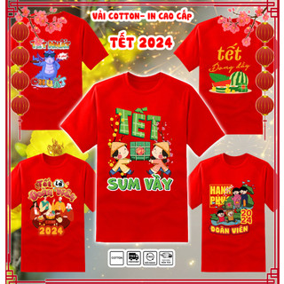 Áo thun tết 2024, áo thun gia đình tết 2024 năm mới giáp thìn năm con rổng, áo thun tết cho bé trai bé gái, 145 mẫu áo