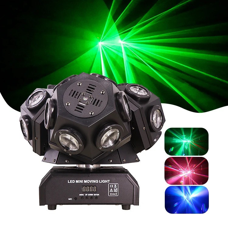 Đèn Moving 18 Mắt 3 Đầu Đảo Xoay (Led + Laser)