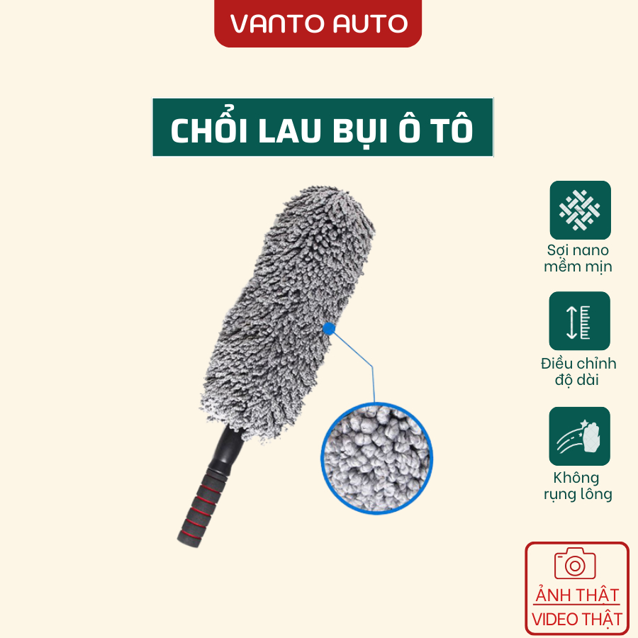 Chổi Lau Quét Bụi Xe Ô Tô, Chổi Lau Xe Ô Tô Chuyên Dụng, Sợi Nano Siêu Mịn, Điều Chỉnh Độ Dài