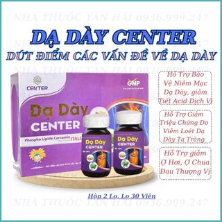 Dạ Dày CENTER - Hỗ trợ giảm đau dạ dày, viêm loét dạ dày tá tràng, trào ngược dạ dày, ợ hơi, ợ chua, đau thượng vị