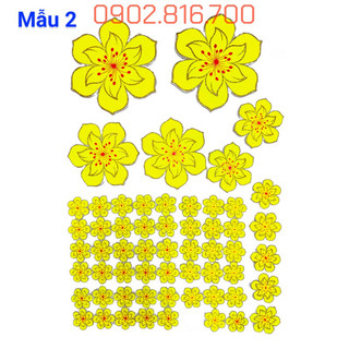 Set Bông mai - Hoa mai - Hoa đào xốp đủ cỡ dán tường dán kiếng phụ kiện trang trí tết