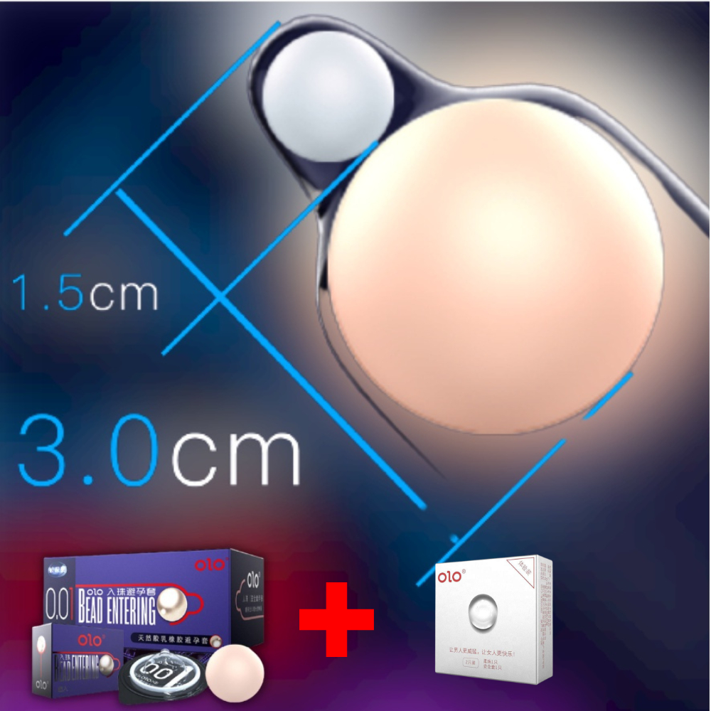 Bao cao su BCS Condom OLO Bead Entering siêu mỏng 0.01 Hộp 10 bao + 1 bi 3cm