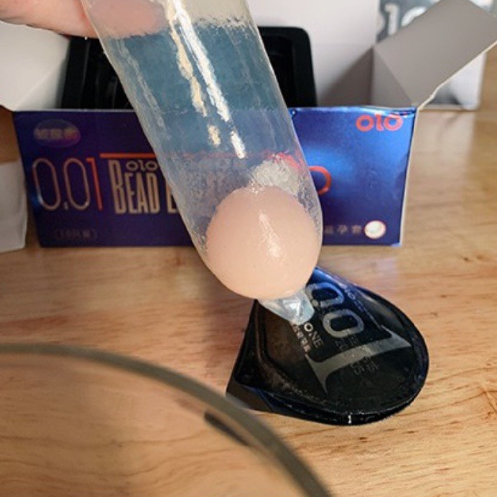 Bao cao su BCS Condom OLO Bead Entering siêu mỏng 0.01 Hộp 10 bao + 1 bi 3cm