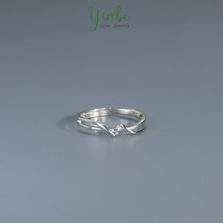 Nhẫn bạc nữ nhẫn bạc trơn nữ bạc s925 nhẫn xoắn freesize yinbe silver yr026