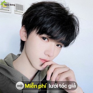 Bộ tóc giả nam ngắn AIGE, Tóc giả phong cách Hàn Quốc, Tóc giả ngắn nam, Tóc giả nam nguyên đầu