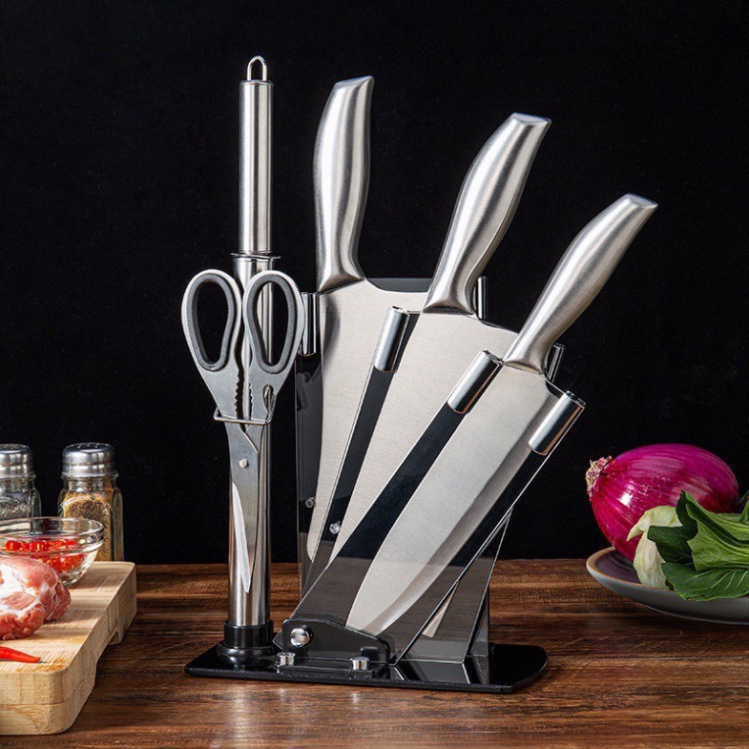 Bộ dao kéo Nhật inox 6 món đúc nguyên khối cao cấp sử dụng cho nhà bếp