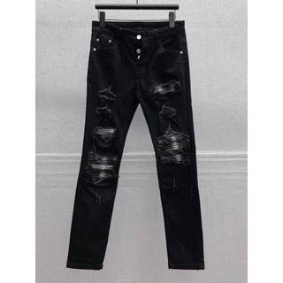 Quần bò (có Bigsize 40kg đến 110kg) đen vá kẻ trắng , Quần jean đen vá kẻ trắng Super , ảnh thật tự chụp Đông Home Shop