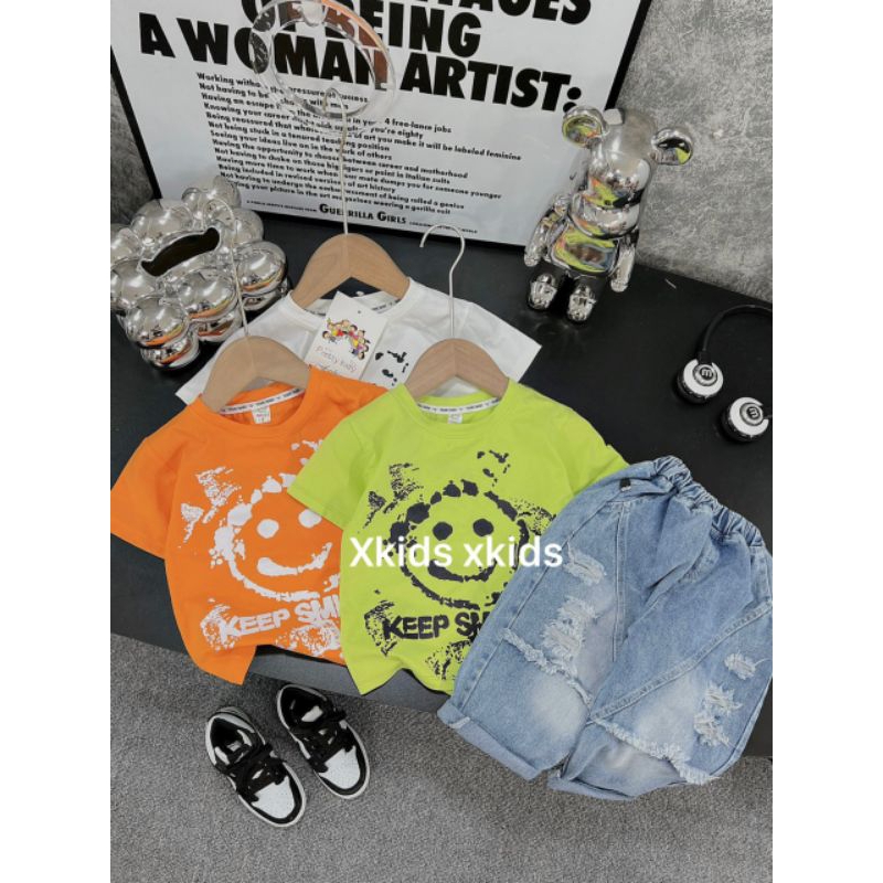 8 đến 28kg.set bộ cho bé trai.set ao coton +quần jean cho bé trai.hình thật trải sàn ak