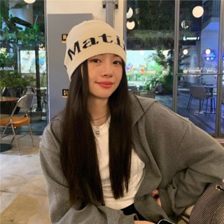 Mũ Len Beanie Nữ Giữ Ấm Tai In Chữ Phong Cách Hàn Quốc nón len đẹp Thời trang Mùa Thu Đông