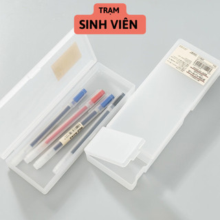 Hộp Đựng Bút Muji Nhựa Mờ Phong Cách Basic, Vintage - Trạm Sinh Viên.