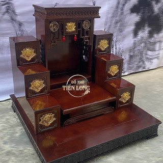 Bàn thờ thần tài , tài lộc chất lượng cao gỗ sồi chọn lọc siêu đẹp - đồ thờ tiến long