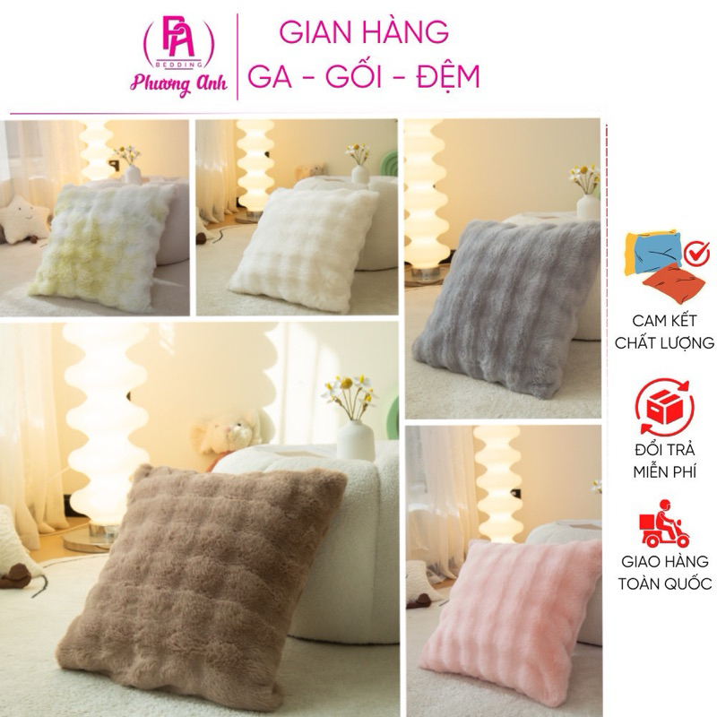 Gối Tựa Lông Chồn mềm mướt, êm ái kích thước 45x45cm đã có ruột