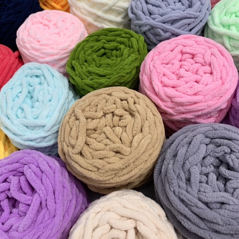 Len Nhung Đũa cuộn 100g nhiều màu sợi 5-6mm