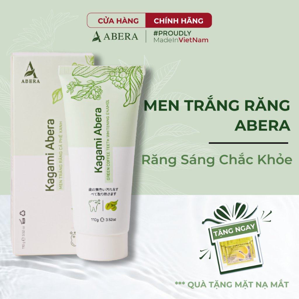 Men Trắng Răng Kagami Abera đánh bay mọi vết ố vàng trên răng và giúp răng trắng sáng 110G