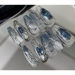 28 Nailbox thiết kế loang xanh tráng gương mắt mèo
