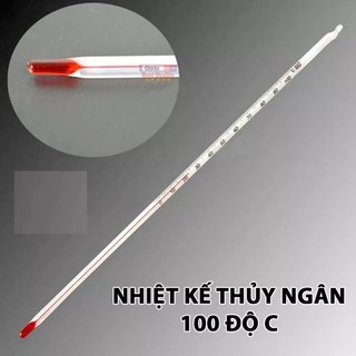 Nhiệt Kế Thuỷ Tinh 100 Độ Nhiệt Kế Pha Sữa Chất Lỏng Màu Đỏ Là Rượu An Toàn Khi Bể Vỡ
