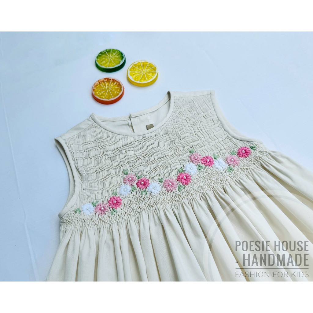 ĐẦM SMOCK KEM THÊU HOA CÚC