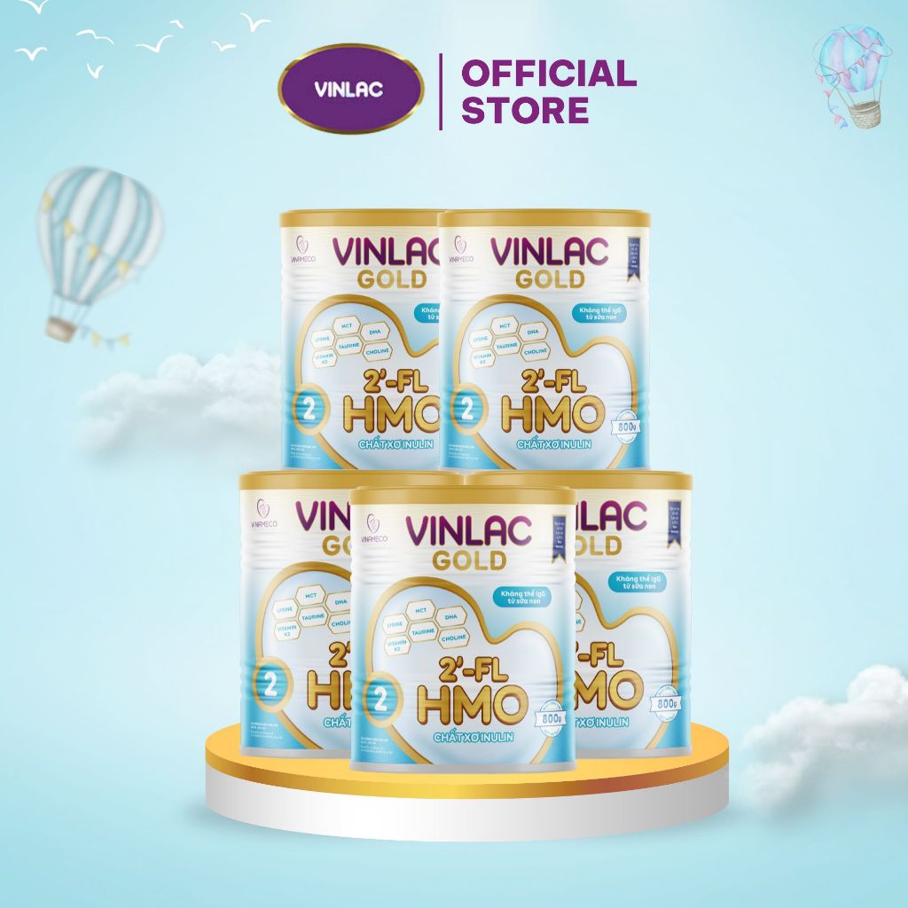 [Combo 5 Lon] Sữa bột Vinlac Gold số 2 800g