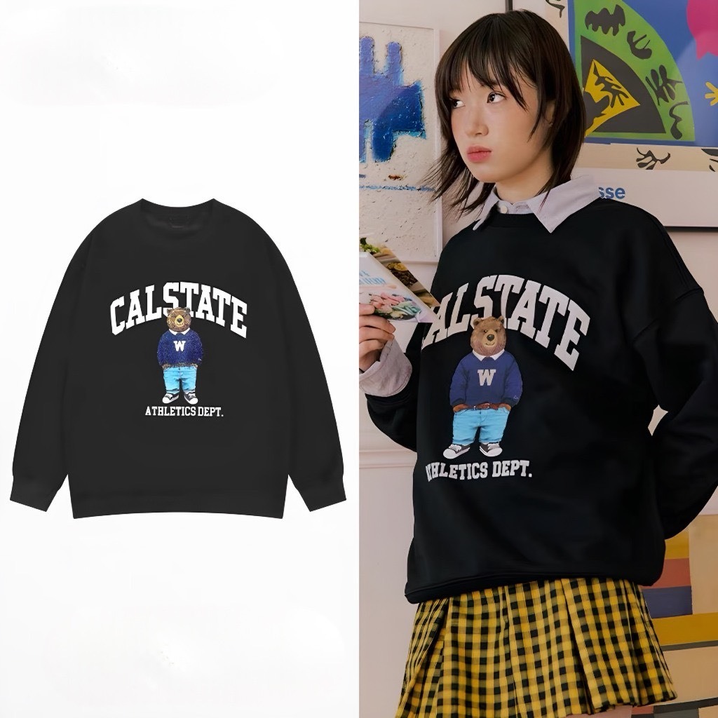 Áo Sweater GẤU CALSTATE nhiều mẫu form rộng unisex - áo đôi sweater dài tay thu đông chất nỉ bông siêu ấm hàn quốc