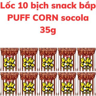 Lốc 10 gói snack puff corn socola 45g / combo 5 gói snack puffcorn socola 45g / 1 gói snack puff corn socola 45g