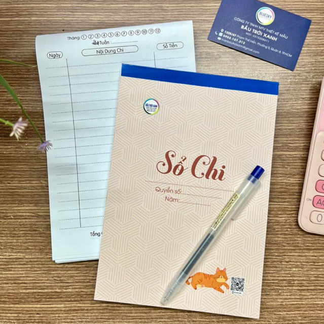 Sổ thu - sổ chi riêng lẻ khổ a5 / 70 tờ quyển giấy 80gsm