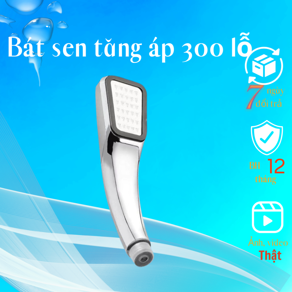 Bát sen tăng áp, tay sen mặt vuông, bộ vòi hoa sen tăng áp, bát sen tắm thế hệ mới