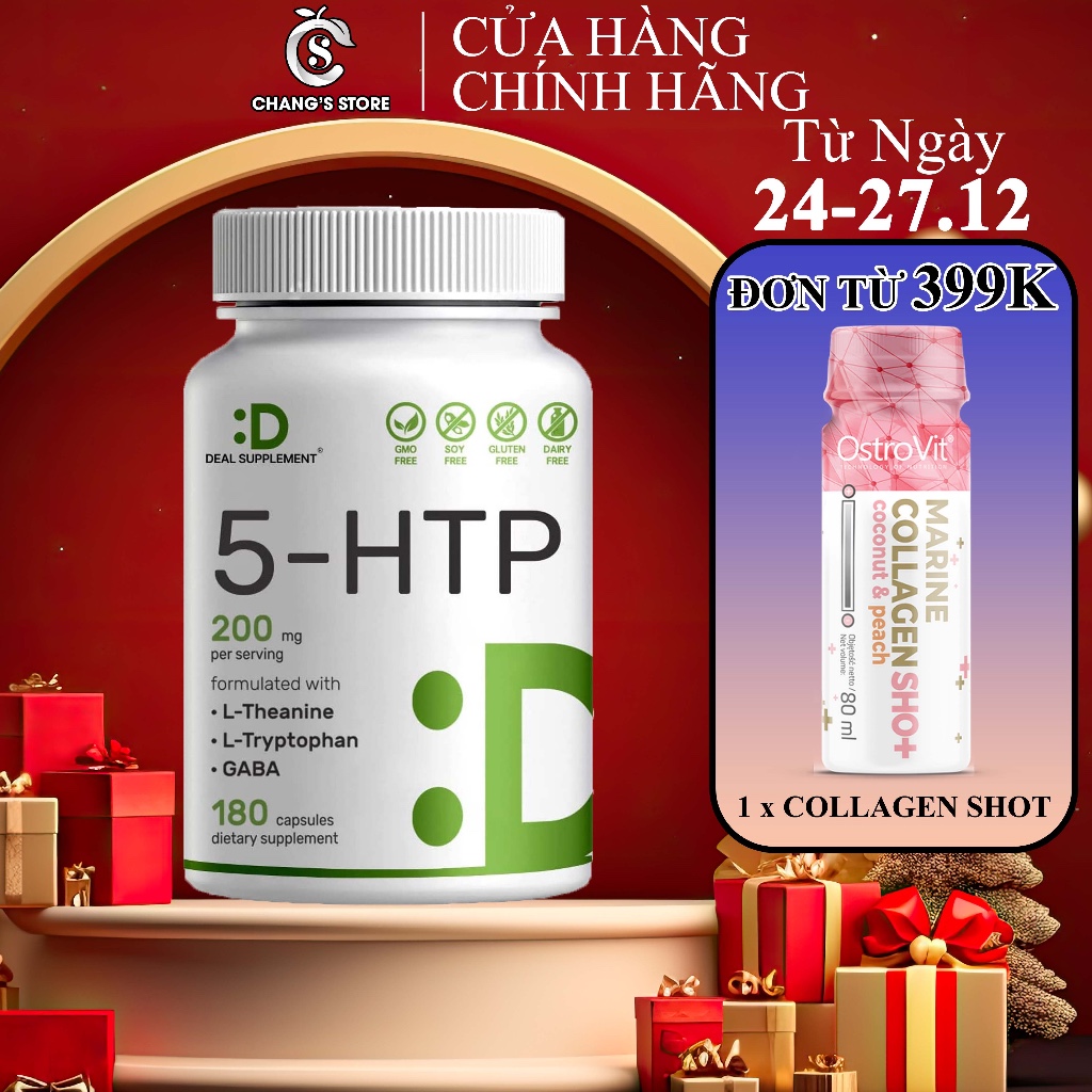 Viên Uống Tốt Cho Não Bộ, Giảm Stress DEAL SUPPLEMENTS 5-HTP 180 viên