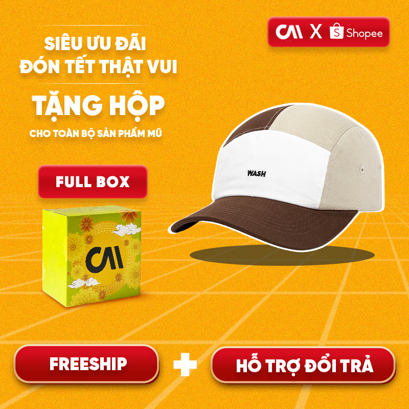Mũ lưỡi trai màu nâu be CAPMAN phom 5panel CM18