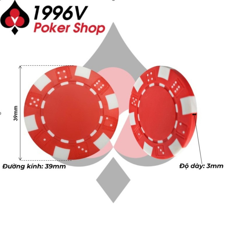Chip Poker không số, phỉnh Dice chip set Pocker ABS đẹp giá rẻ - 1996V Poker Shop