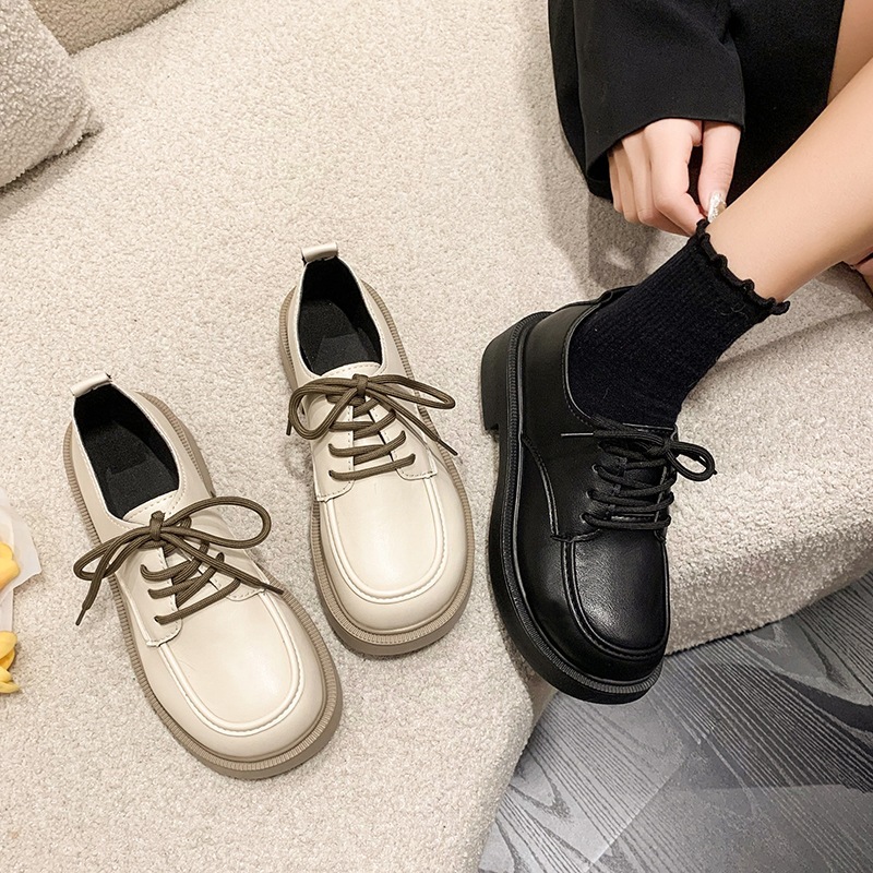 Giày oxford nữ phối đồ siêu xinh JIN-17 - giày da buộc dây vintage