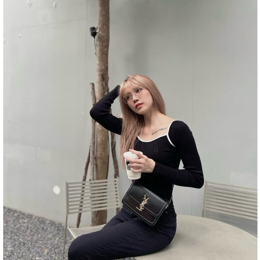 Túi xách nữ túi đeo chéo size 18 dáng vuông chất da đẹp phong cách đơn giản fullbox - Lucky9store