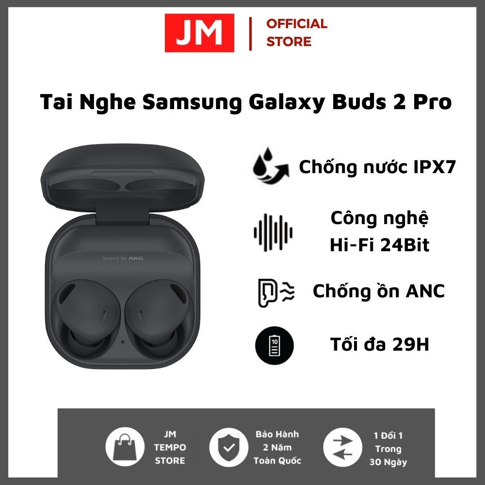 Tai Nghe Bluetooth Không Dây Galaxy Buds 2 Pro Âm Thanh Hay Chống Nước Chống Ồn Bass Mạnh BH 2 Năm - ZizuTech Store