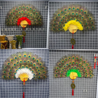 Quạt lông công treo tường kích thước 90x55cm - hàng tuyển chọn - quạt phong thuỷ